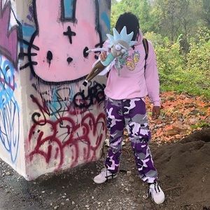 Purple Camo Cargo Pants